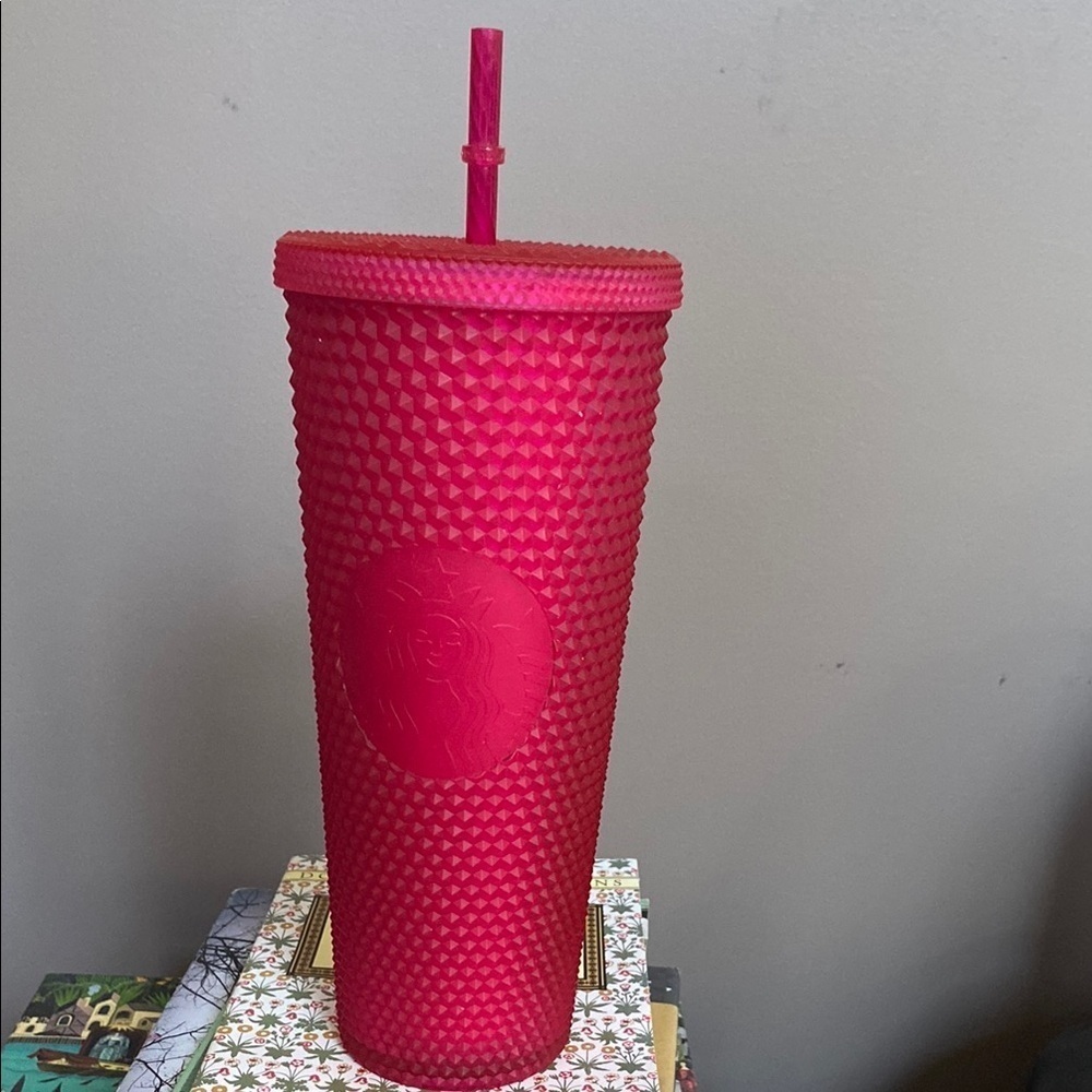 Starbucks Ruby Jelly Bling Pink Studded 2023 Mothers Day 24oz Tumbler Venti EUC